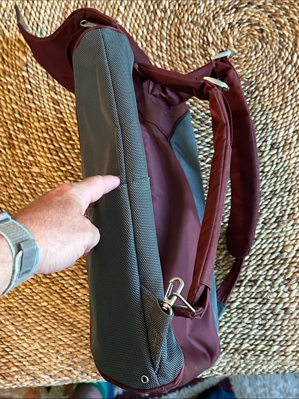 Pacsafe B200 daily Two-Tone Grey & Burgundy Backpack